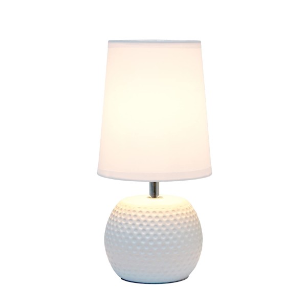 Mini Rivet Texture Ceramic White Bedside Lamp