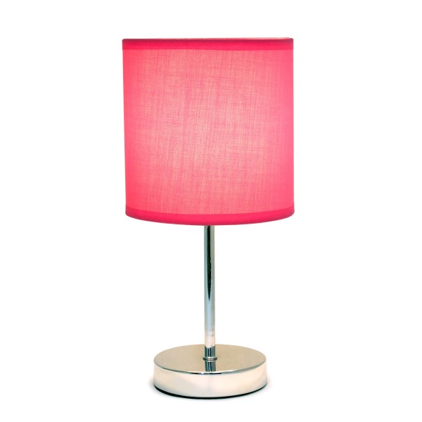 Chrome Mini Basic Bright Pink Table Lamp