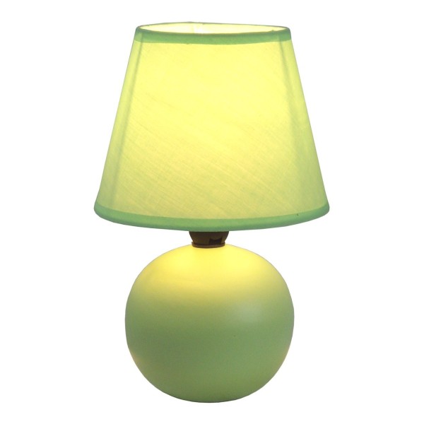 Mini ceramic ball lampshade green table lamp