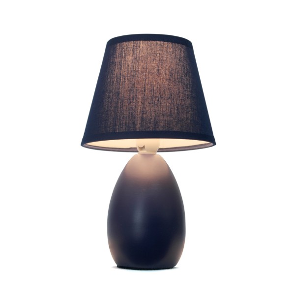 Mini Egg Shaped Ceramic Blue Table Lamp